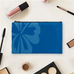 Hibiscus Sakura Classic Blue Cosmetic Bag (Medium)  Front