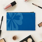 Hibiscus Sakura Classic Blue Cosmetic Bag (Medium)  Back