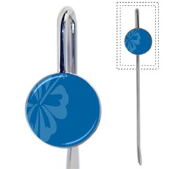 Hibiscus Sakura Classic Blue Book Mark by Mariart