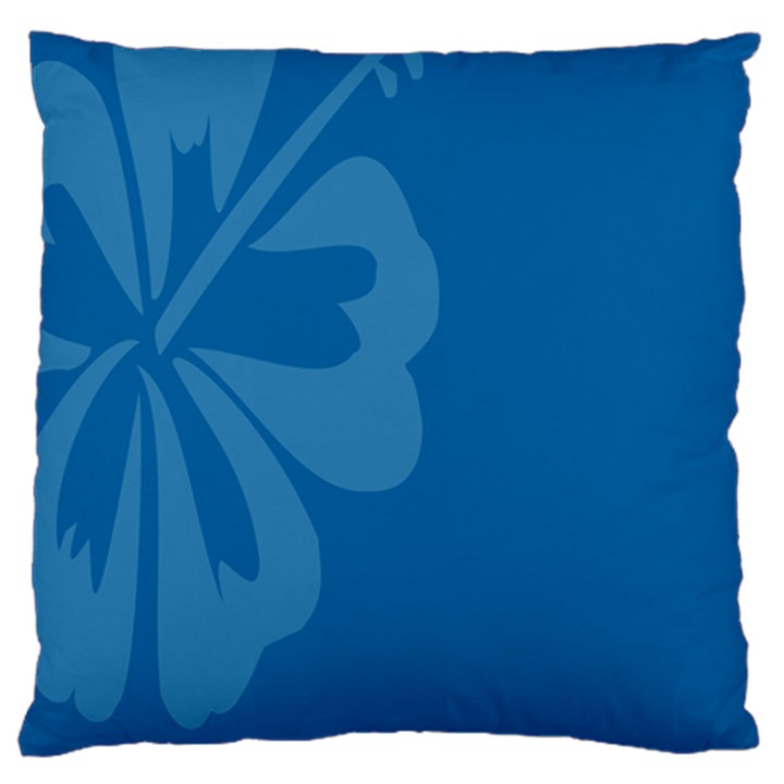 Hibiscus Sakura Classic Blue Standard Flano Cushion Case (One Side)