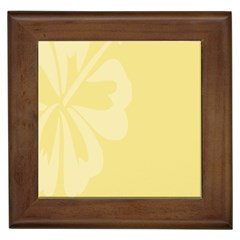 Hibiscus Custard Yellow Framed Tiles by Mariart