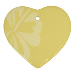 Hibiscus Custard Yellow Ornament (heart) by Mariart