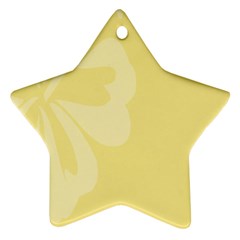 Hibiscus Custard Yellow Ornament (star) by Mariart