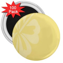 Hibiscus Custard Yellow 3  Magnets (100 Pack) by Mariart