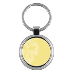 Hibiscus Custard Yellow Key Chains (round)  by Mariart