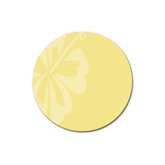 Hibiscus Custard Yellow Magnet 3  (round) by Mariart