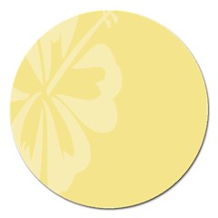 Hibiscus Custard Yellow Magnet 5  (round) by Mariart