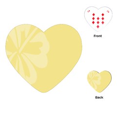 Hibiscus Custard Yellow Playing Cards (heart)  by Mariart