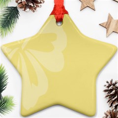 Hibiscus Custard Yellow Star Ornament (two Sides) by Mariart