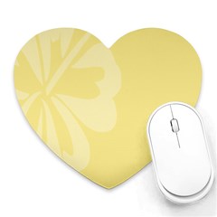 Hibiscus Custard Yellow Heart Mousepads by Mariart