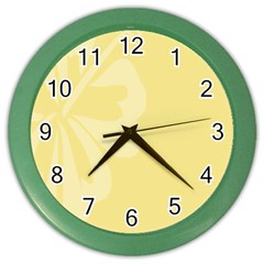 Hibiscus Custard Yellow Color Wall Clocks