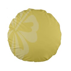 Hibiscus Custard Yellow Standard 15  Premium Round Cushions by Mariart