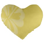 Hibiscus Custard Yellow Large 19  Premium Heart Shape Cushions Front