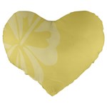 Hibiscus Custard Yellow Large 19  Premium Heart Shape Cushions Back