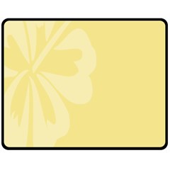 Hibiscus Custard Yellow Double Sided Fleece Blanket (medium)  by Mariart