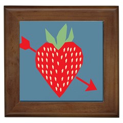 Fruit Red Strawberry Framed Tiles by Mariart