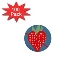 Fruit Red Strawberry 1  Mini Buttons (100 Pack) 