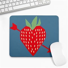 Fruit Red Strawberry Large Mousepads by Mariart