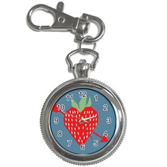 Fruit Red Strawberry Key Chain Watches by Mariart