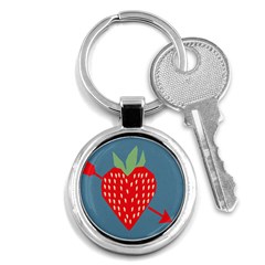 Fruit Red Strawberry Key Chains (round)  by Mariart