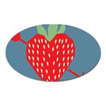 Fruit Red Strawberry Oval Magnet Front