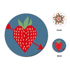 Fruit Red Strawberry Playing Cards (round)  by Mariart