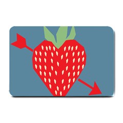 Fruit Red Strawberry Small Doormat  by Mariart