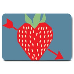 Fruit Red Strawberry Large Doormat  by Mariart