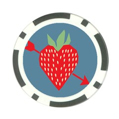 Fruit Red Strawberry Poker Chip Card Guard by Mariart