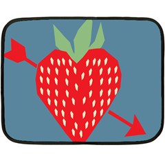 Fruit Red Strawberry Fleece Blanket (mini) by Mariart