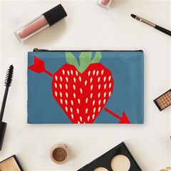 Fruit Red Strawberry Cosmetic Bag (medium)  by Mariart