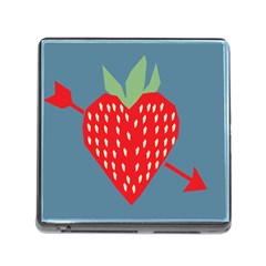 Fruit Red Strawberry Memory Card Reader (square) by Mariart