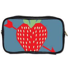 Fruit Red Strawberry Toiletries Bags by Mariart