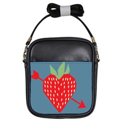 Fruit Red Strawberry Girls Sling Bags by Mariart