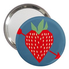 Fruit Red Strawberry 3  Handbag Mirrors by Mariart