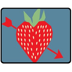 Fruit Red Strawberry Double Sided Fleece Blanket (medium)  by Mariart