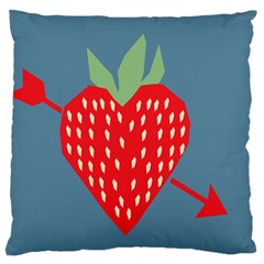 Fruit Red Strawberry Large Flano Cushion Case (two Sides) by Mariart