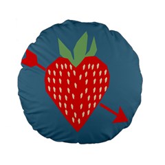 Fruit Red Strawberry Standard 15  Premium Flano Round Cushions by Mariart