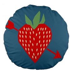 Fruit Red Strawberry Large 18  Premium Flano Round Cushions by Mariart