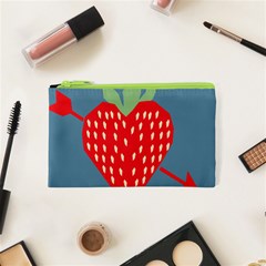 Fruit Red Strawberry Cosmetic Bag (xs) by Mariart