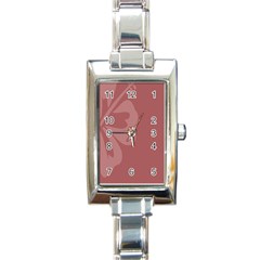 Hibiscus Sakura Red Rectangle Italian Charm Watch by Mariart