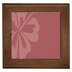 Hibiscus Sakura Red Framed Tiles by Mariart