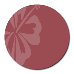 Hibiscus Sakura Red Round Mousepads by Mariart