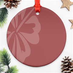 Hibiscus Sakura Red Ornament (round) by Mariart