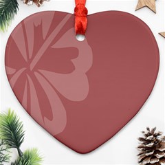 Hibiscus Sakura Red Ornament (heart) by Mariart