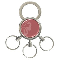 Hibiscus Sakura Red 3-ring Key Chains by Mariart