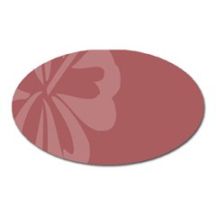 Hibiscus Sakura Red Oval Magnet by Mariart