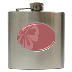 Hibiscus Sakura Red Hip Flask (6 Oz) by Mariart