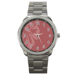 Hibiscus Sakura Red Sport Metal Watch by Mariart