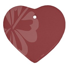 Hibiscus Sakura Red Heart Ornament (two Sides) by Mariart